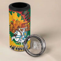 Lithuania Independence Day 4 in 1 Can Cooler Tumbler Vytis Knight National Pride
