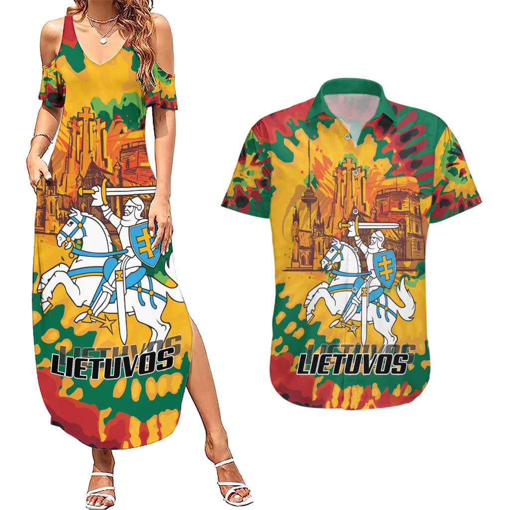 Lithuania Independence Day Couples Matching Summer Maxi Dress and Hawaiian Shirt Vytis Knight National Pride
