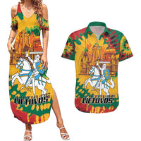 Lithuania Independence Day Couples Matching Summer Maxi Dress and Hawaiian Shirt Vytis Knight National Pride