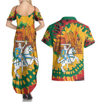 Lithuania Independence Day Couples Matching Summer Maxi Dress and Hawaiian Shirt Vytis Knight National Pride