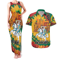 Lithuania Independence Day Couples Matching Tank Maxi Dress and Hawaiian Shirt Vytis Knight National Pride