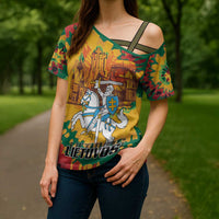 Lithuania Independence Day Cross Shoulder Shirt Vytis Knight National Pride