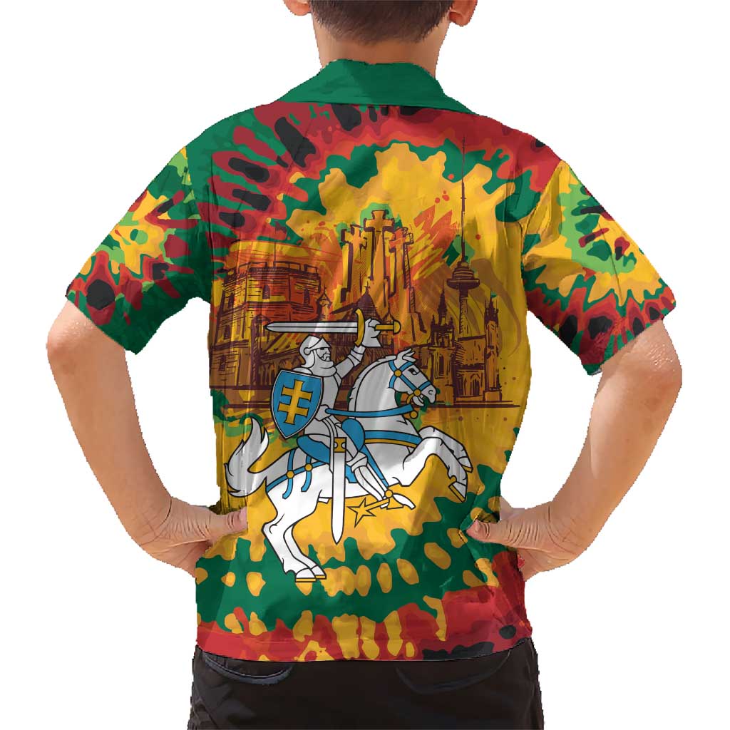 Lithuania Independence Day Family Matching Long Sleeve Bodycon Dress and Hawaiian Shirt Vytis Knight National Pride