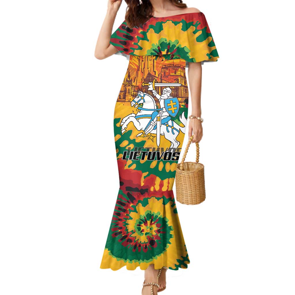 Lithuania Independence Day Family Matching Mermaid Dress and Hawaiian Shirt Vytis Knight National Pride
