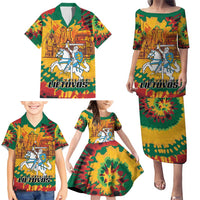 Lithuania Independence Day Family Matching Puletasi and Hawaiian Shirt Vytis Knight National Pride