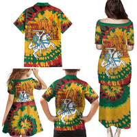 Lithuania Independence Day Family Matching Puletasi and Hawaiian Shirt Vytis Knight National Pride