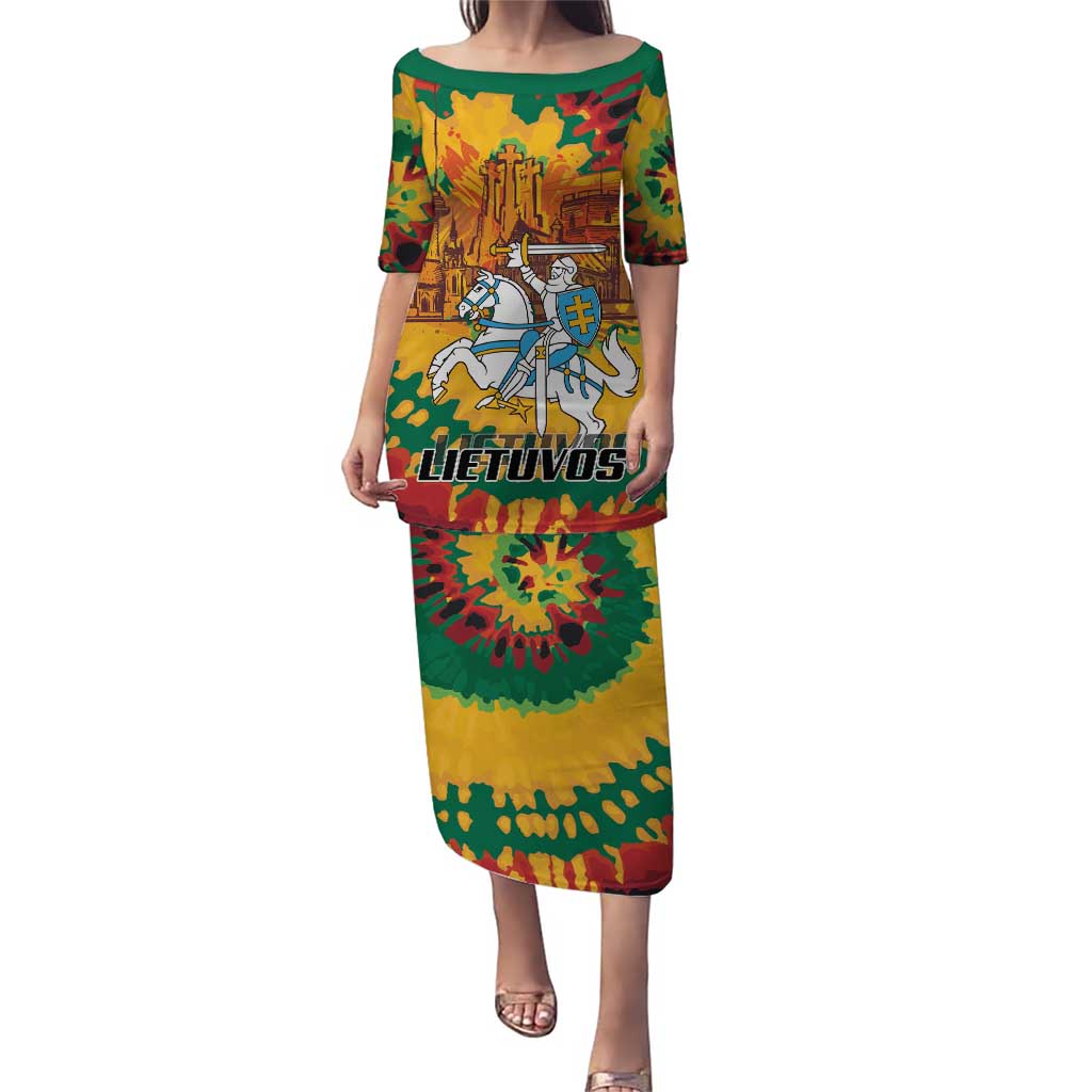 Lithuania Independence Day Family Matching Puletasi and Hawaiian Shirt Vytis Knight National Pride