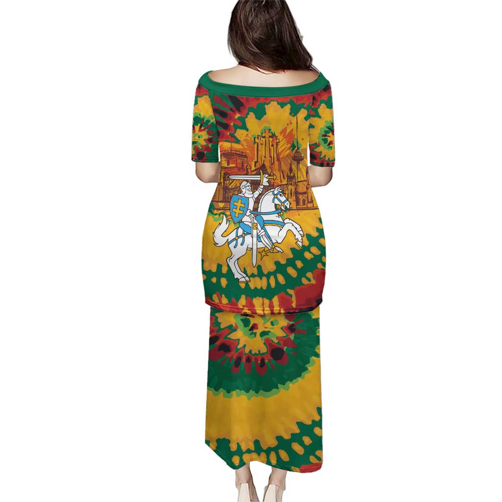 Lithuania Independence Day Family Matching Puletasi and Hawaiian Shirt Vytis Knight National Pride