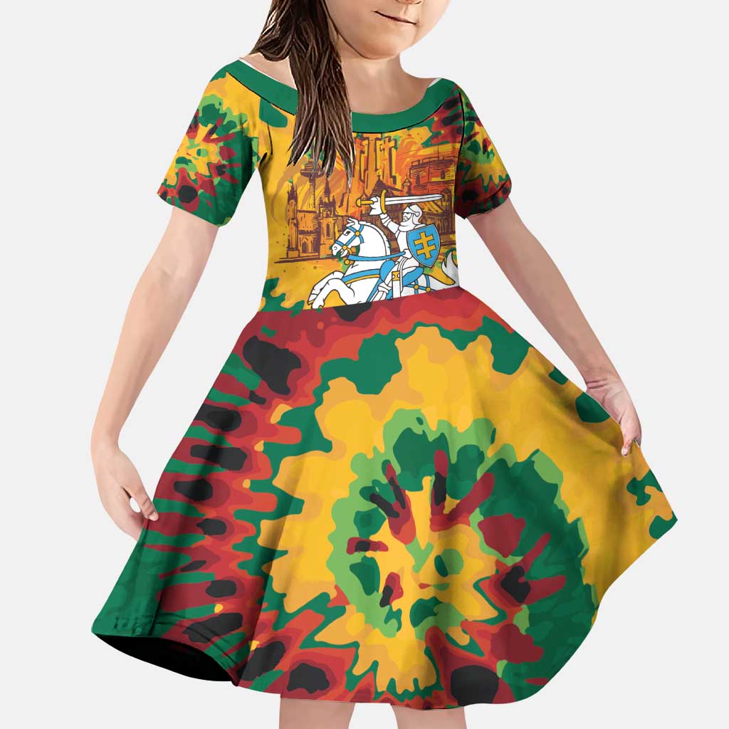 Lithuania Independence Day Family Matching Tank Maxi Dress and Hawaiian Shirt Vytis Knight National Pride