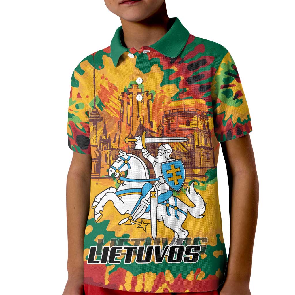 Lithuania Independence Day Kid Polo Shirt Vytis Knight National Pride