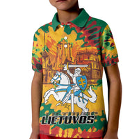 Lithuania Independence Day Kid Polo Shirt Vytis Knight National Pride