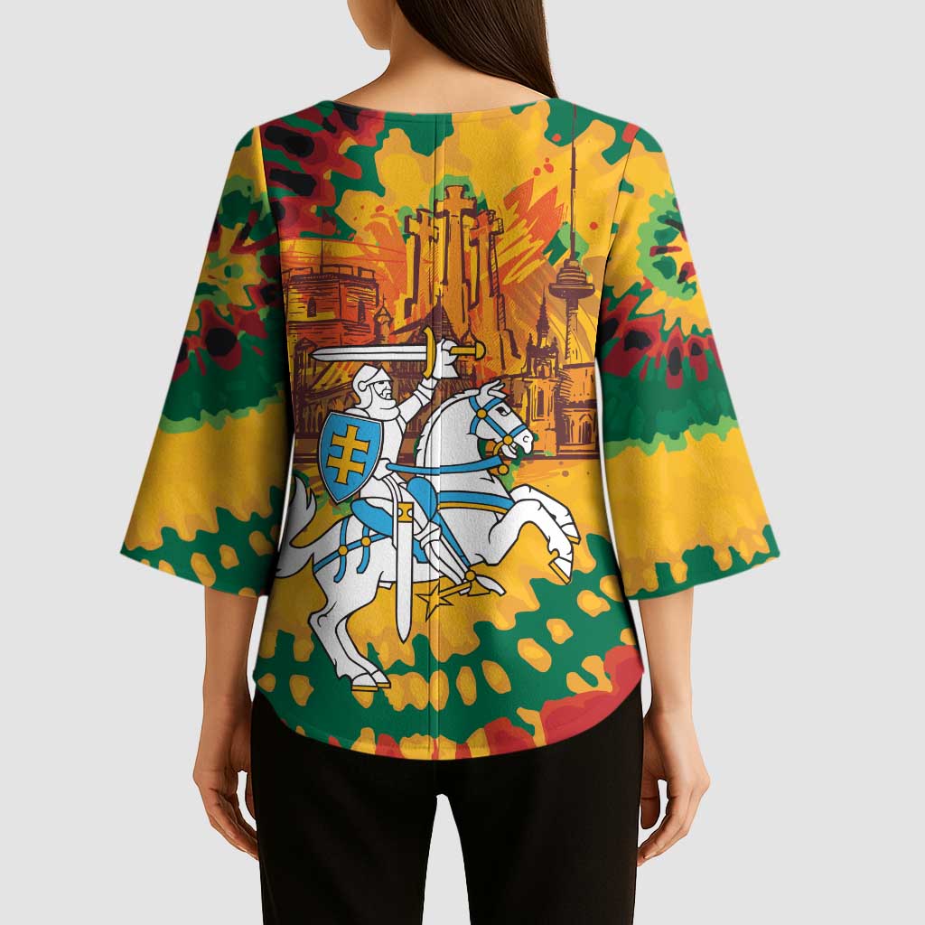 Lithuania Independence Day Kimono Sleeve Blouse Vytis Knight National Pride