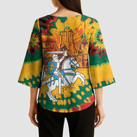 Lithuania Independence Day Kimono Sleeve Blouse Vytis Knight National Pride