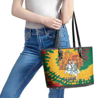 Lithuania Independence Day Leather Tote Bag Vytis Knight National Pride