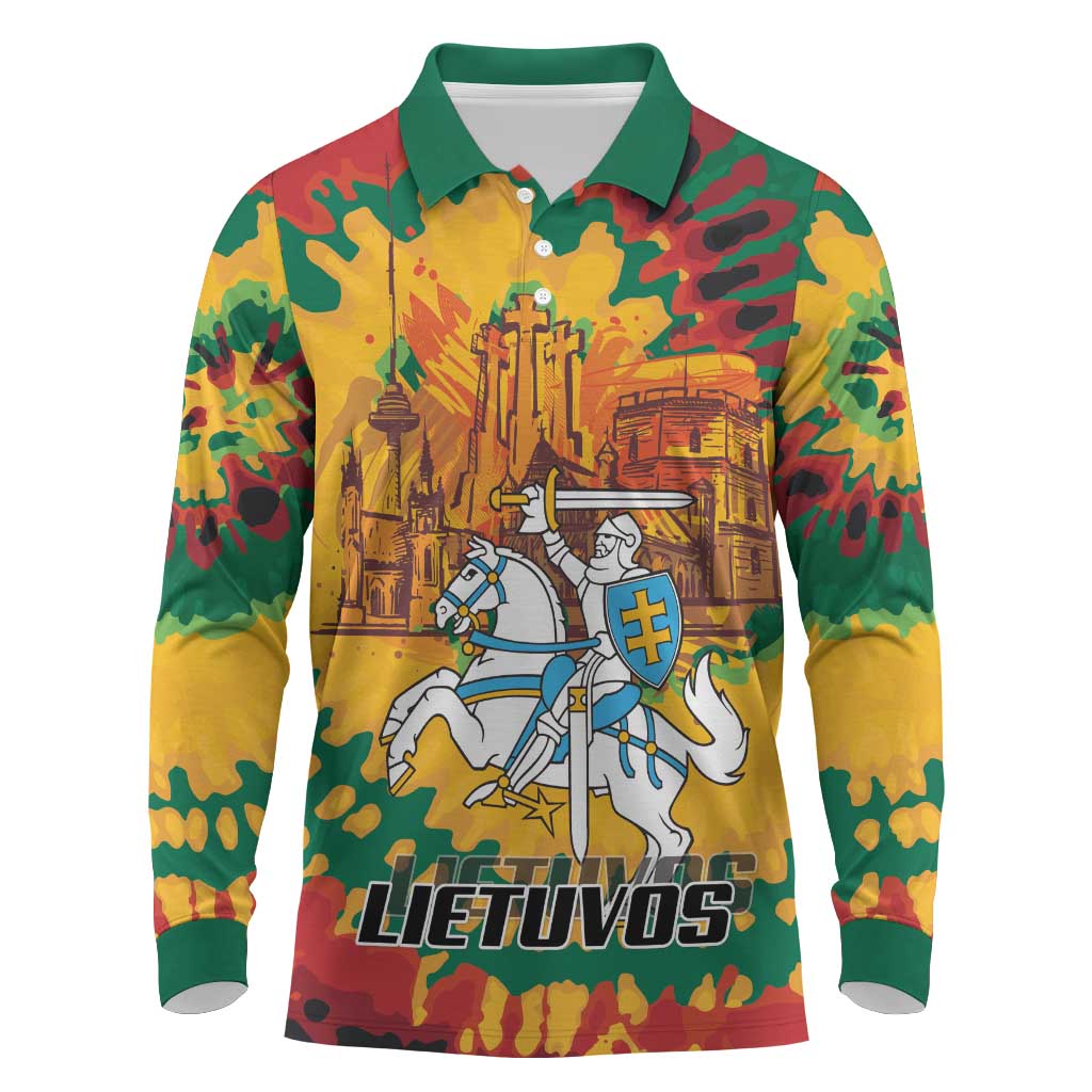 Lithuania Independence Day Long Sleeve Polo Shirt Vytis Knight National Pride