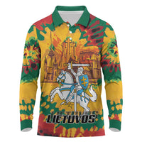 Lithuania Independence Day Long Sleeve Polo Shirt Vytis Knight National Pride