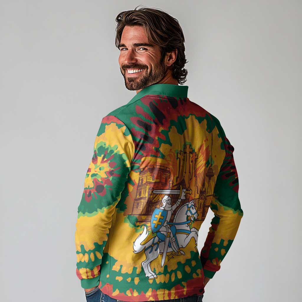 Lithuania Independence Day Long Sleeve Polo Shirt Vytis Knight National Pride