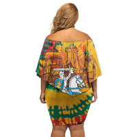 Lithuania Independence Day Off Shoulder Short Dress Vytis Knight National Pride