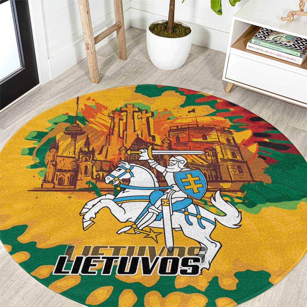 Lithuania Independence Day Round Carpet Vytis Knight National Pride