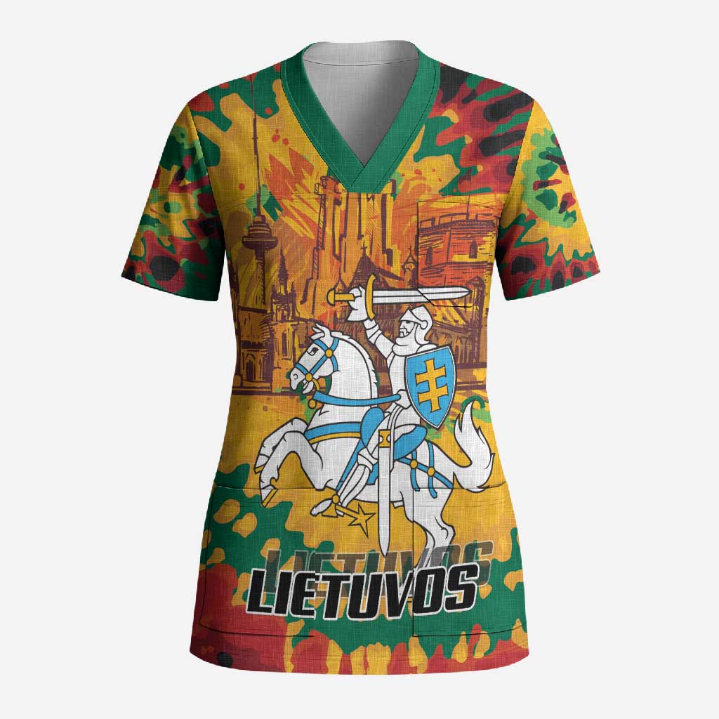 Lithuania Independence Day Scrub Top Vytis Knight National Pride
