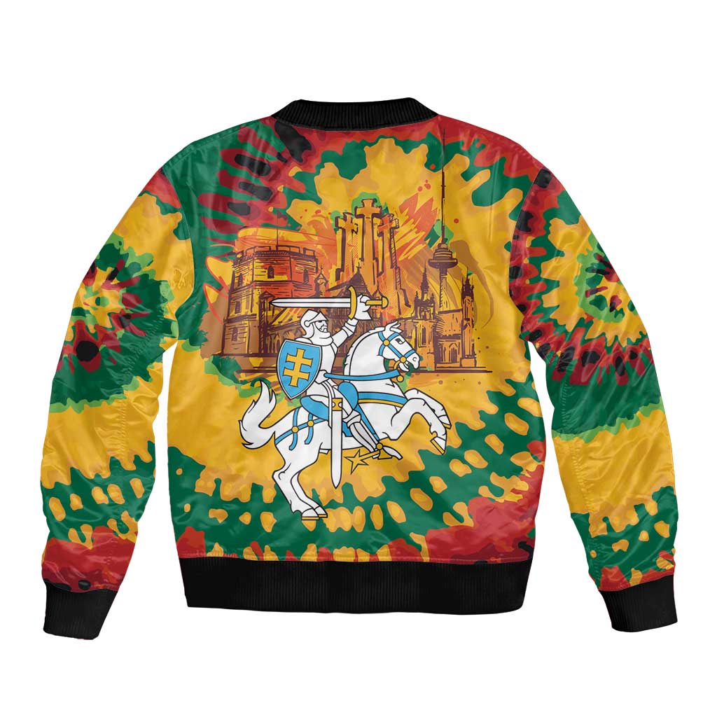Lithuania Independence Day Sleeve Zip Bomber Jacket Vytis Knight National Pride