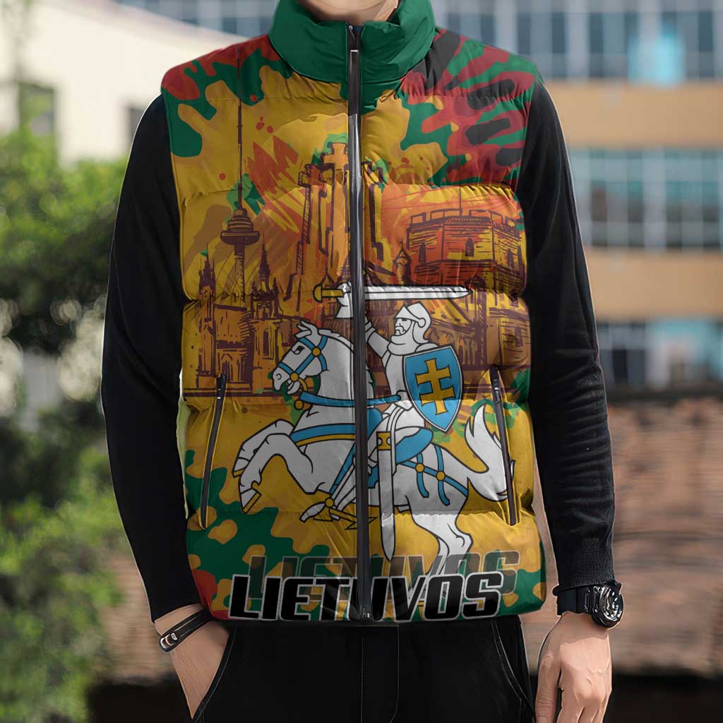 Lithuania Independence Day Sleeveless Puffer Jacket Vytis Knight National Pride