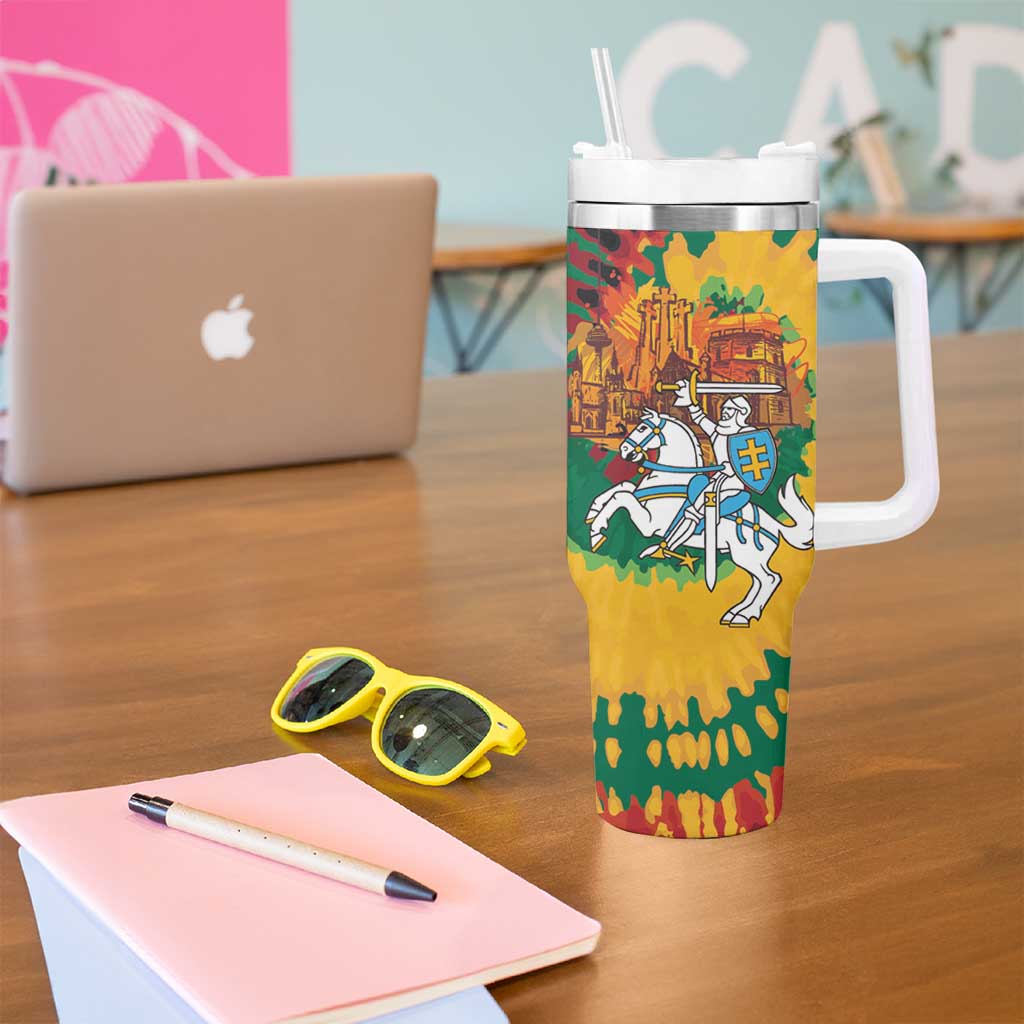 Lithuania Independence Day Tumbler With Handle Vytis Knight National Pride