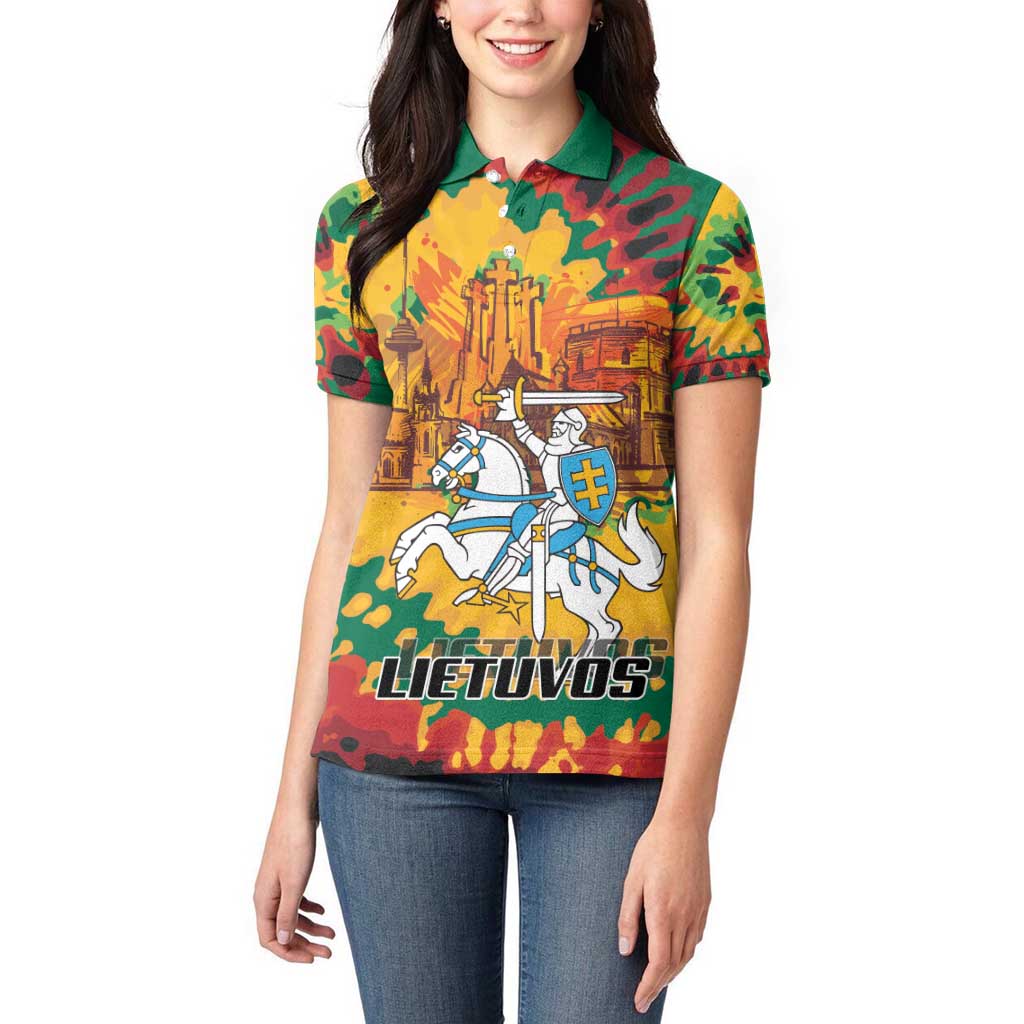 Lithuania Independence Day Women Polo Shirt Vytis Knight National Pride