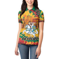 Lithuania Independence Day Women Polo Shirt Vytis Knight National Pride