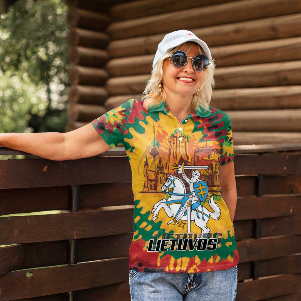 Lithuania Independence Day Women Polo Shirt Vytis Knight National Pride