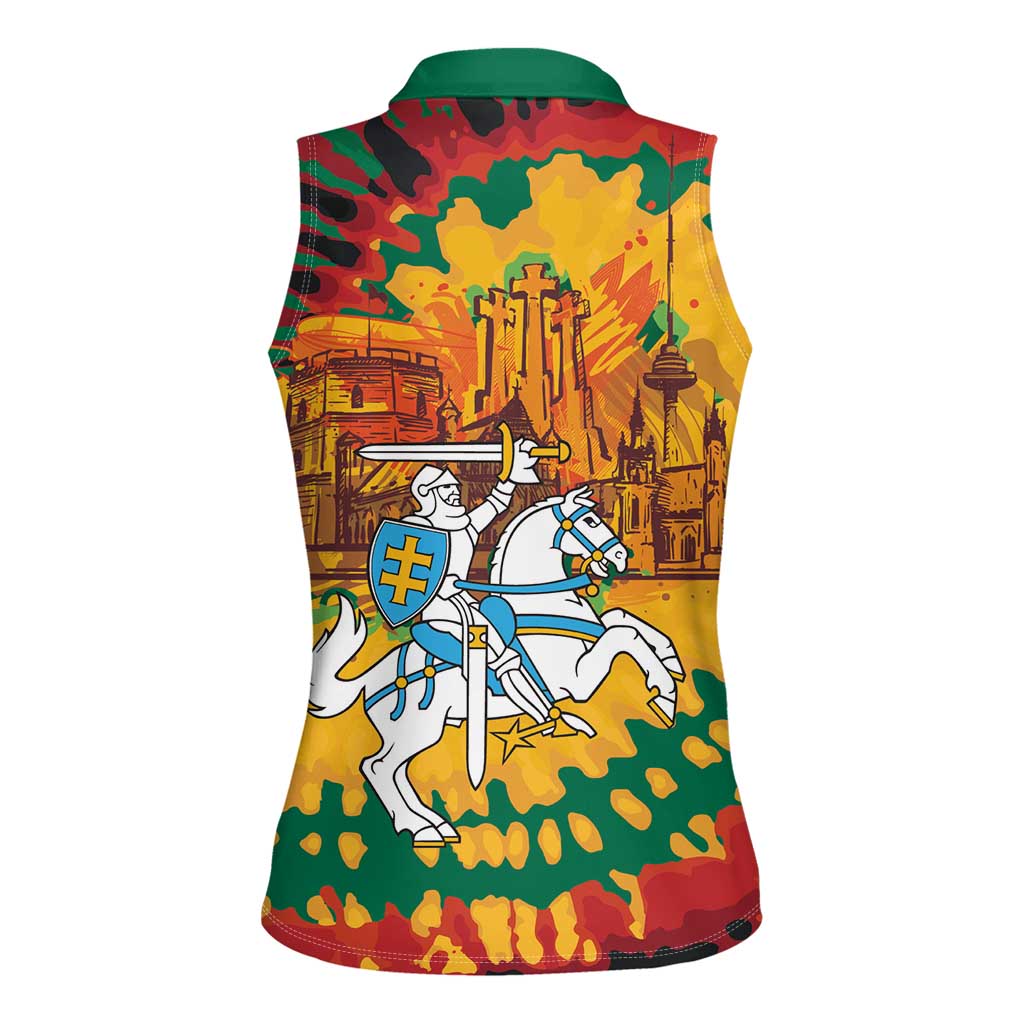 Lithuania Independence Day Women Sleeveless Polo Shirt Vytis Knight National Pride