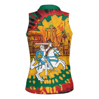 Lithuania Independence Day Women Sleeveless Polo Shirt Vytis Knight National Pride