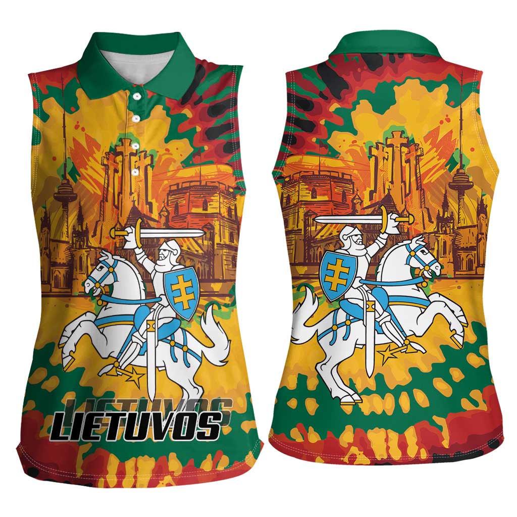 Lithuania Independence Day Women Sleeveless Polo Shirt Vytis Knight National Pride
