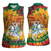 Lithuania Independence Day Women Sleeveless Polo Shirt Vytis Knight National Pride
