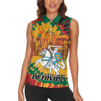 Lithuania Independence Day Women Sleeveless Polo Shirt Vytis Knight National Pride