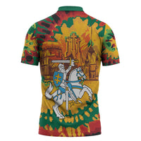 Lithuania Independence Day Zipper Polo Shirt Vytis Knight National Pride
