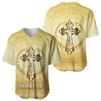 Greece Orthodox Cross Baseball Jersey Ancient Greek Key Gold Heritage