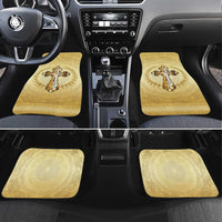 Greece Orthodox Cross Car Mats Ancient Greek Key Gold Heritage