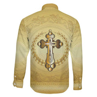 Greece Orthodox Cross Family Matching Mermaid Dress and Hawaiian Shirt Ancient Greek Key Gold Heritage