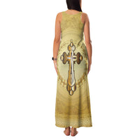 Greece Orthodox Cross Family Matching Tank Maxi Dress and Hawaiian Shirt Ancient Greek Key Gold Heritage