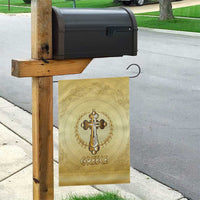 Greece Orthodox Cross Garden Flag Ancient Greek Key Gold Heritage