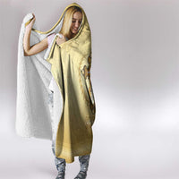 Greece Orthodox Cross Hooded Blanket Ancient Greek Key Gold Heritage