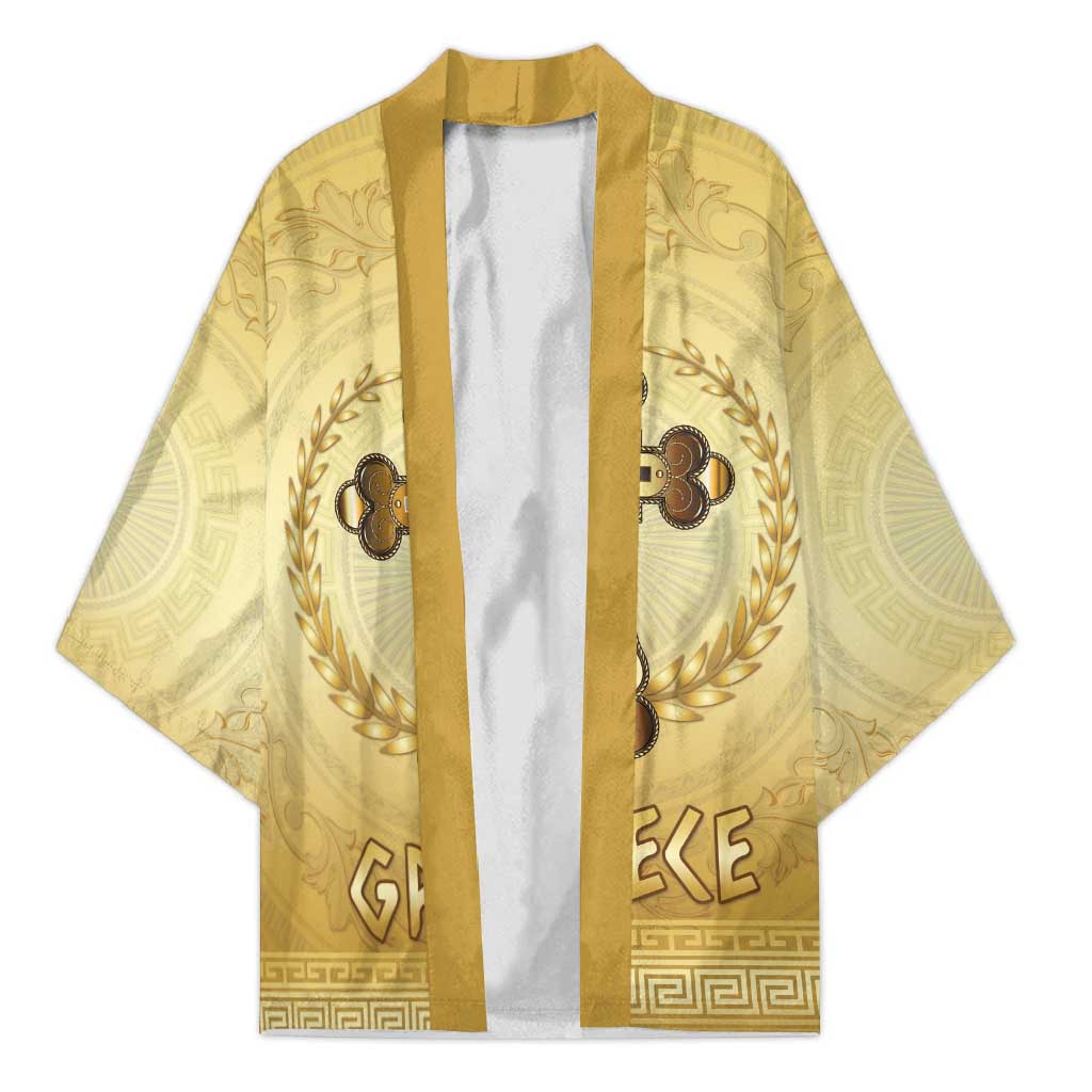 Greece Orthodox Cross Kimono Ancient Greek Key Gold Heritage