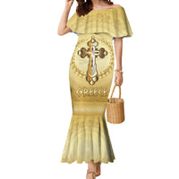 Greece Orthodox Cross Mermaid Dress Ancient Greek Key Gold Heritage