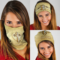 Greece Orthodox Cross Neck Gaiter Ancient Greek Key Gold Heritage