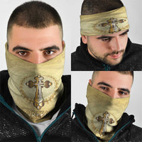 Greece Orthodox Cross Neck Gaiter Ancient Greek Key Gold Heritage