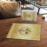 Greece Orthodox Cross Puzzle Ancient Greek Key Gold Heritage
