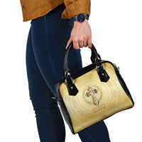 Greece Orthodox Cross Shoulder Handbag Ancient Greek Key Gold Heritage