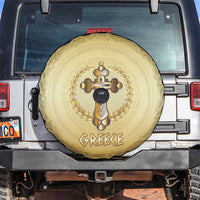 Greece Orthodox Cross Spare Tire Cover Ancient Greek Key Gold Heritage