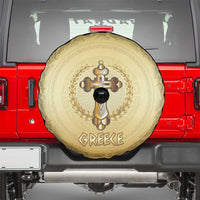 Greece Orthodox Cross Spare Tire Cover Ancient Greek Key Gold Heritage